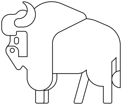 Bison Emoji Coloring Page